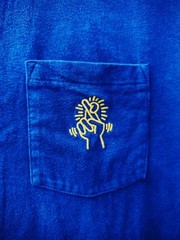 Uniqlo x Keith Haring Pocket T-Shirt Blue Graphic Art Pop Culture Size L