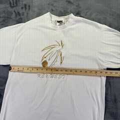 VTG Key West T-Shirt Size L White Embroidered Stitched Palm Tree Beach 90s FL