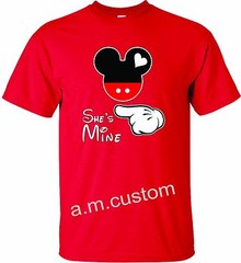 He’s Mine She’s Mine Mickey and Minnie Couple matching funny cute TShirts
