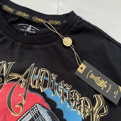 Christian Audigier Graphic Pistons Wine Glass Rhinestone T Shirt Mens Sz L NEW