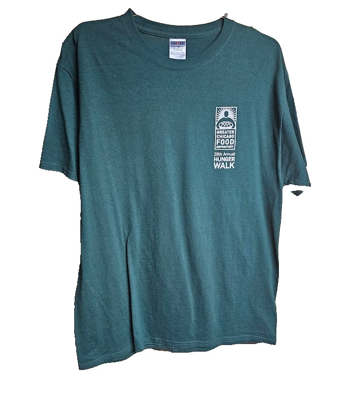 Chicago Hunger Walk T-Shirt XL Green 29th Annual Charity Event Food Depository