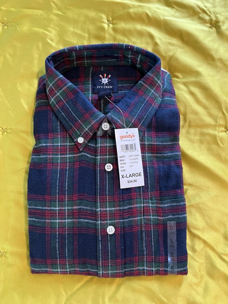 NWT Ivy Crew Plaid Button Up XL
