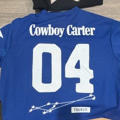 Cowboy Carter CCT2025 Tour Graphic Print Mesh Jersey T-Shirt Blue M