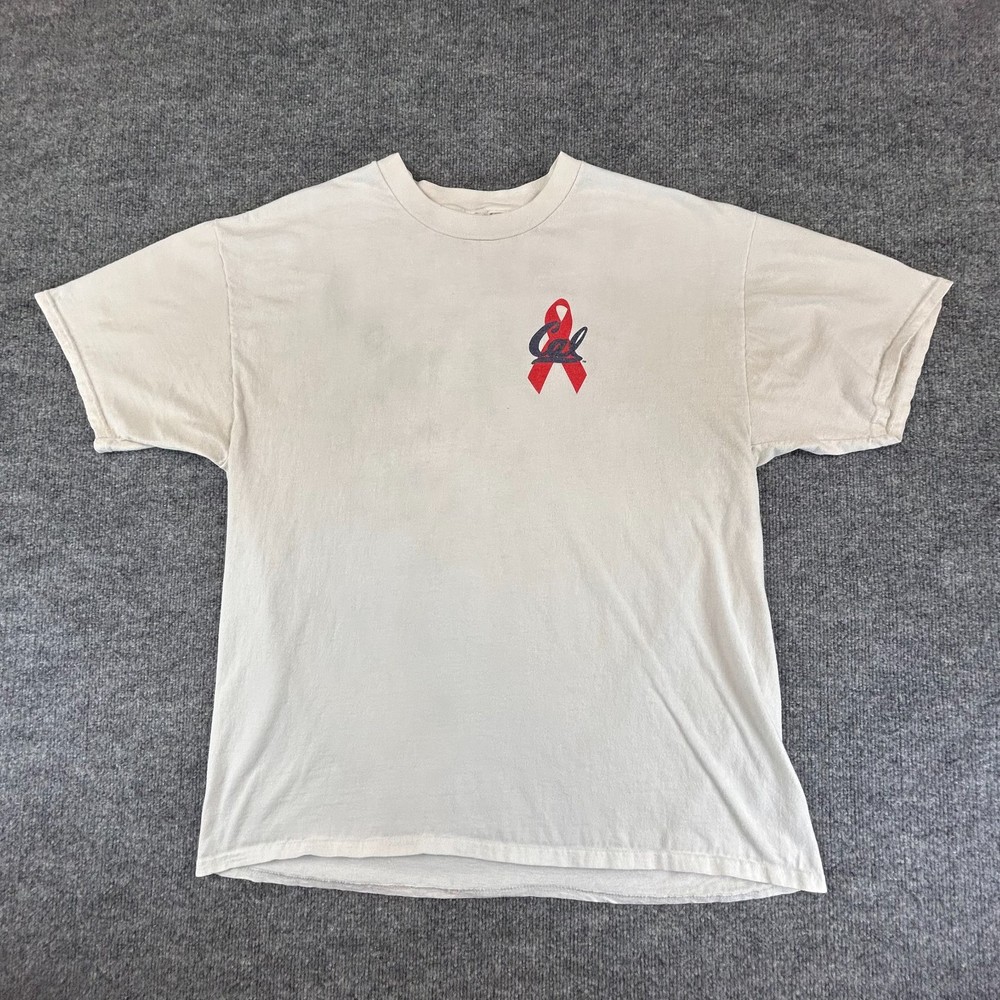 VINTAGE Aids Walk Shirt Mens XL White San Francisco Cal Berkeley Golden Gate 90s