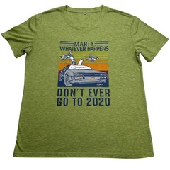 Back to the Future Parody Graphic Tee Green 2020 Meme T-Shirt Sci-Fi Retro
