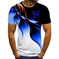 Men Eagle 3D Print T-Shirt Oversized Harajuku Streetwear Casual Tee