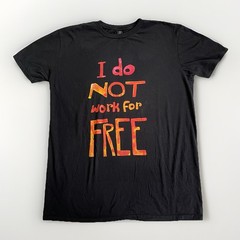 I Do Not Work For Free Mens T-Shirt SZ L Black Anvil Lightweight Cotton Spellout