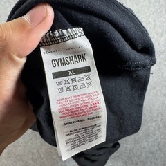 Gymshark T-Shirt Men XL Black GMST4546 Graphic Back Logo Athletic Stretch Tee