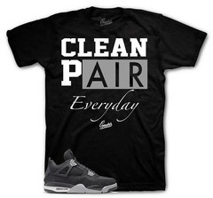 Shirt To Match Jordan 4 Black Canvas Light steel Shoes – Clean Pair Tee