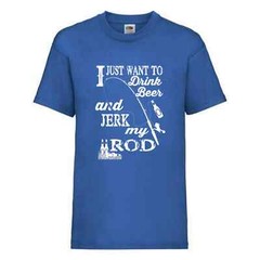 Fishing Drink Beer And Jerk Rod Humour Novelty T Shirt Various Colours And Sizes