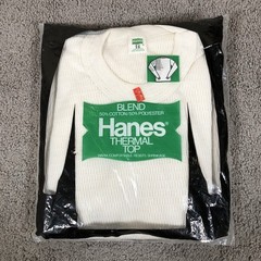 NEW 70s Hanes Winter Thermal Underwear Knit Top LS Small 34/36 USA Vintage NOS