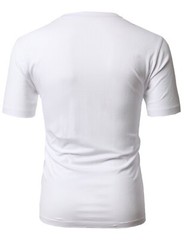 Mens Daily Basic V Neck Short Sleeve T-Shirts with Cotton Blended Fabric WHIT…