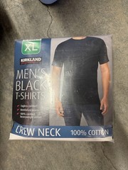 Kirkland Signature Men’s Crew Neck Tee, XL 6-pack Heavyweight Cotton Black