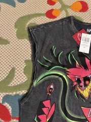 NEW HAZBIN HOTEL ALASTOR MUSCLE TANK – SIZE MEDIUM – HOT TOPIC – WITH TAGS
