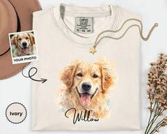 Comfort Tee Custom Pet Portrait Shirt Personalized Dog Cat