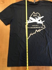NEW NAVAL AIR STATION BRUNSWICK, MAINE T-SHIRT NAVY BLUE SIZE LARGE NASB ME 207