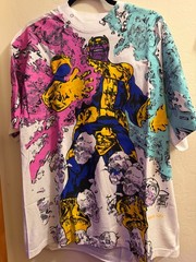 Thanos aop white large on a LAA blank 100% cotton. Vintage rush limited drop