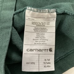 Carhartt K87 Pocket T Shirt XL Tall Green Original Fit Heavyweight USA Work