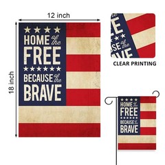 Covido Decorative Home of Free Because of the Brave 4th of July Patriotic