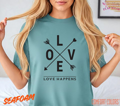Unisex Love Happens T-Shirt Tee T shirt Men T shirt Women valanity day Romantic