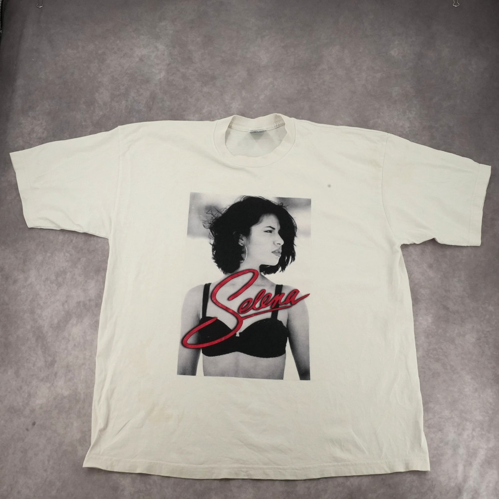 Vintage Pro Athletic Selena Singer Photo Graphic Tee White Cotton 2XL