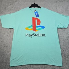 PlayStation Shirt Mens 2XL XXL Green PS4 PS5 Sony Video Gaming Gamer Logo NWT B