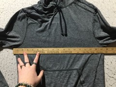 BKE Hooded Shirt Mens S Small Gray Long Sleeve Pocket Drawstring Hood