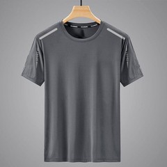 Short Sleeve Top Ice Silk Tee Lightweight Summer Wear Medium Stretch Loose Fit