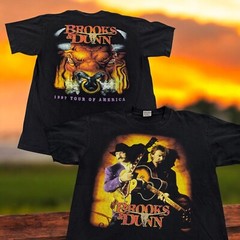 Brooks & Dunn country 90s Vtg Concert Rodeo Bull Tour America T-Shirt XL Rare