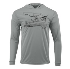 Sea Hunt Boat Fishing Hoodie UV Protected UPF 50 Long Sleeve Angler T-Shirt Gift