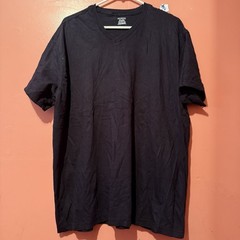 Alfani Mens TShirt XXL Double Extra Large Black Tee Shirt V Neck Cotton