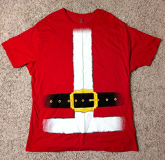 Holiday Time Men’s 2XL Santa Shirt Red Graphic Tee