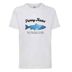 Fishing Addict The Struggle Humour Novelty T Shirt Various Colours And Sizes