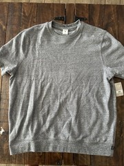 Lucky Brand Men’s Sueded Terry Short Sleeve Crew T-Shirt Heather Grey L NWT NEW
