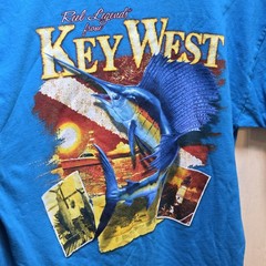 Reel Legends Shirt Mens Large Blue Key West Sailfish Graphic Tee Florida Tagless