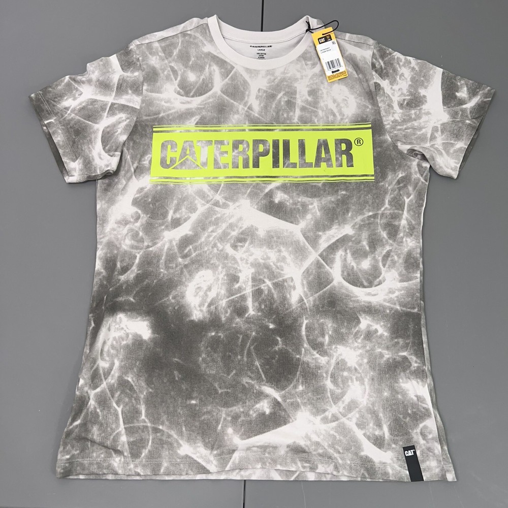 NWT Caterpillar Tee Mens Large Grey Lunar Rock Short Sleeve Logo T-shirt