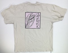 Vintage Andrew USA Made Minimalist Graphic T Shirt Tan Beige XL 90s