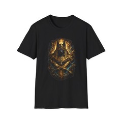 Anubis Pharaoh T Shirt Egyptian God Golden Jackal Mask Ancient Mythology Tee