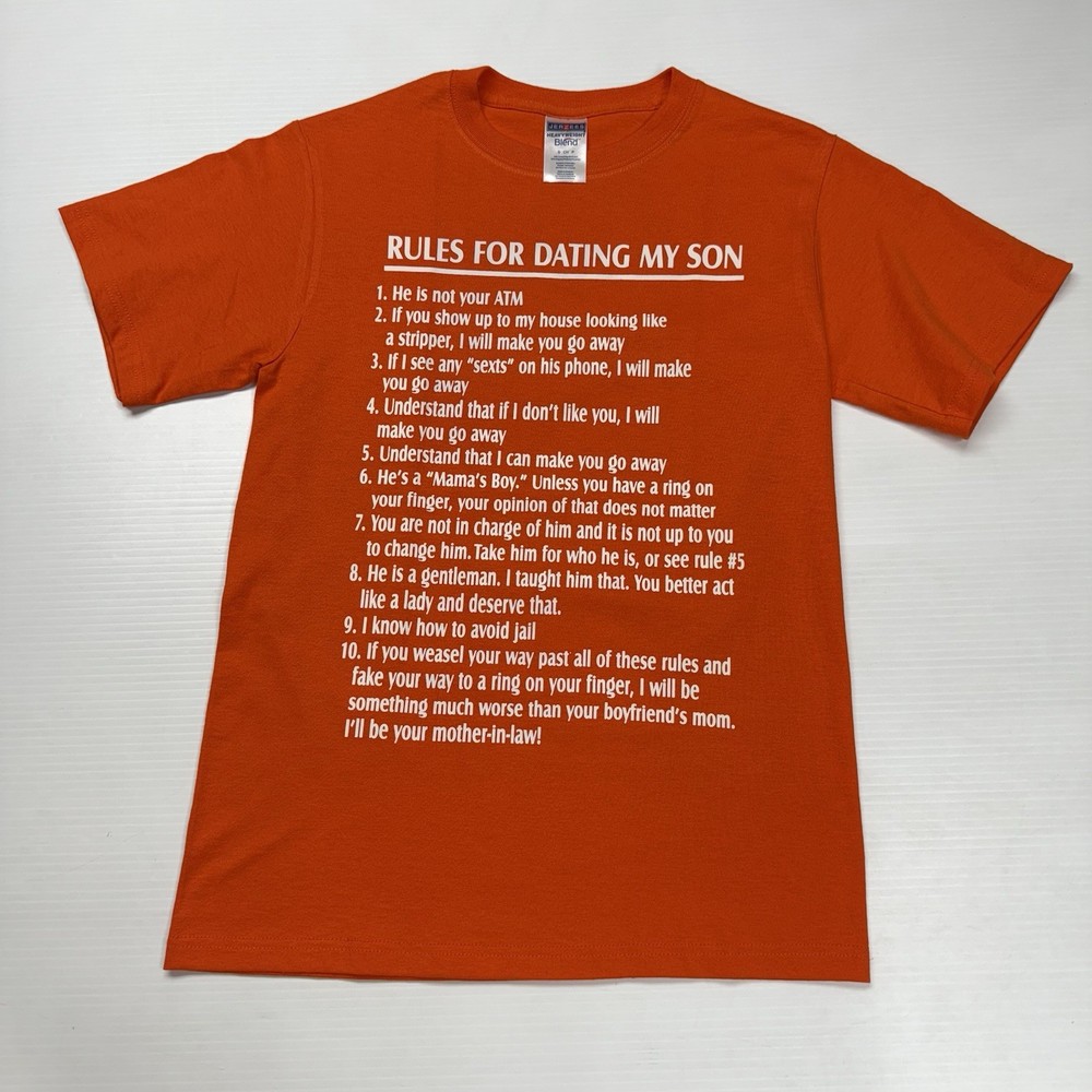 Gildan Rules for Dating my Son Crazy Mother-In-Law Mens Shirt S Joke Funny Gift