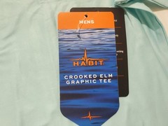 Habit Crooked Elm Graphic Tee Shirt Mens L Blue Long Sleeve NWT