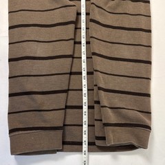 Faded Glory Mens 2XL Brown Striped V-Neck Long Sleeve Ribbed Knit Shirt RN52469