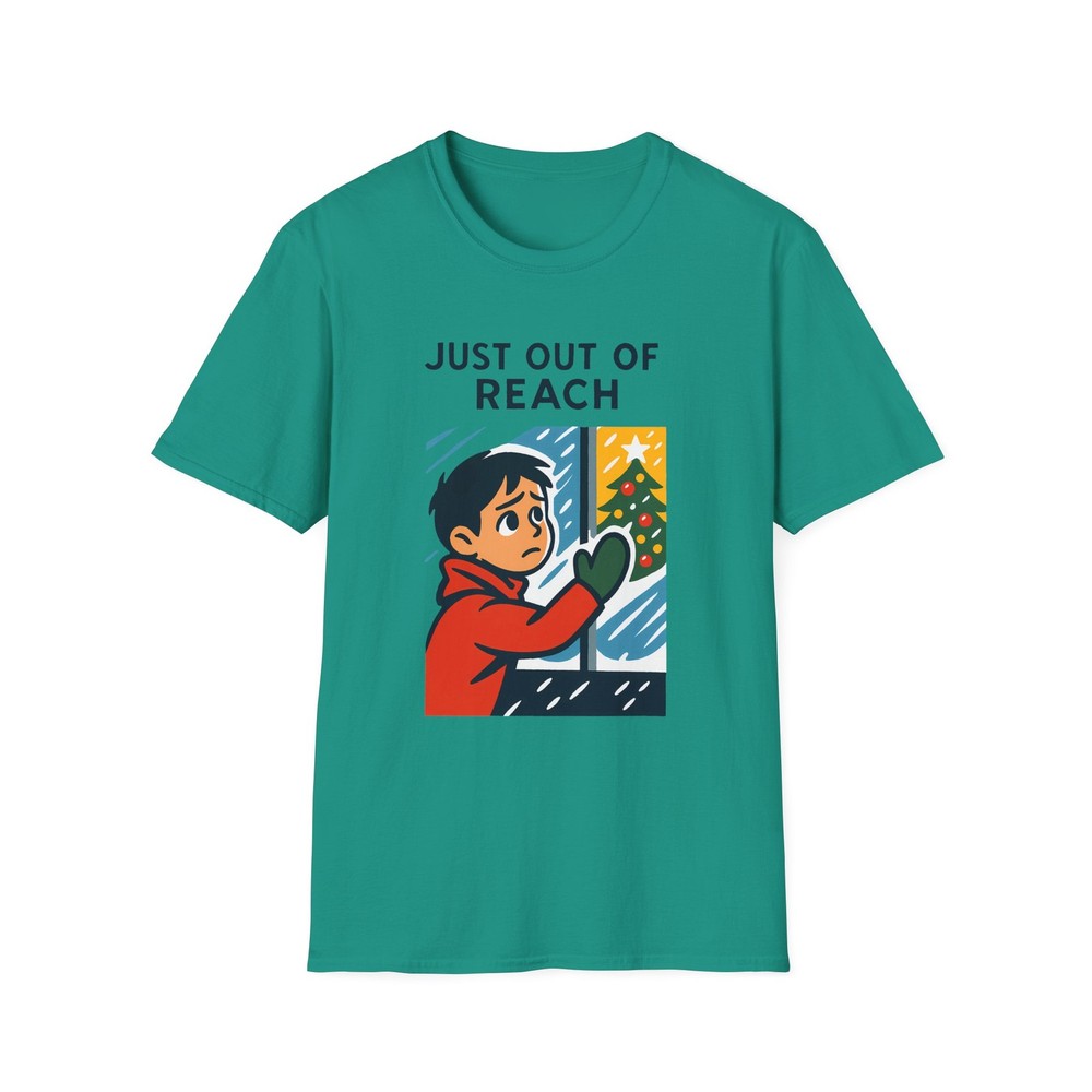 Unisex Softstyle T-Shirt Child Window Christmas Scene Snow Winter Emotional