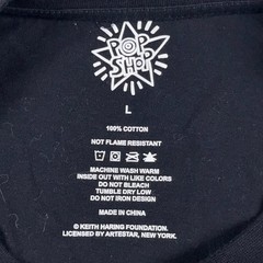 Pop Shop Keith Haring Shirt Mens Large Dancing Dog Art Double Sided Black