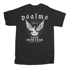 Faith Over Fear T-Shirt Psalms 23 Holy Dove Christian Graphic Tee Religious