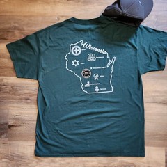 T-shirt with Company Logo & Matching Baseball Cap SIZE XL Dark Green Trucker