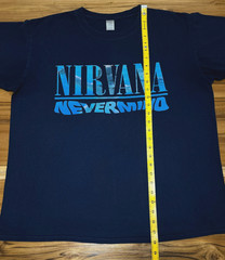 Nirvana Nevermind T Shirt XL Navy Blue Double Sided Kurt Cobain Grunge Band Tee