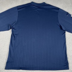 Nike Air Jordan Shirt Mens XXL Blue Pinstripe Jumpman Logo Long Sleeve Pocket