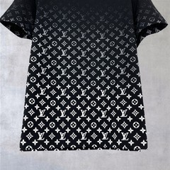 Louis Vuitton LV Monogram Logo Gradient Cotton Crewneck T-Shirt Black Size M
