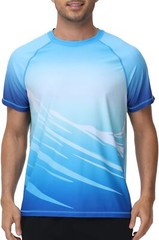 Men’s Rash Guard Swim Shirt UPF 50+ Quick Dry Loose Fit Surfing Fishing Tee