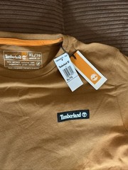 Timberland Men’s XL Woven Badge Crewneck T-Shirt Wheat